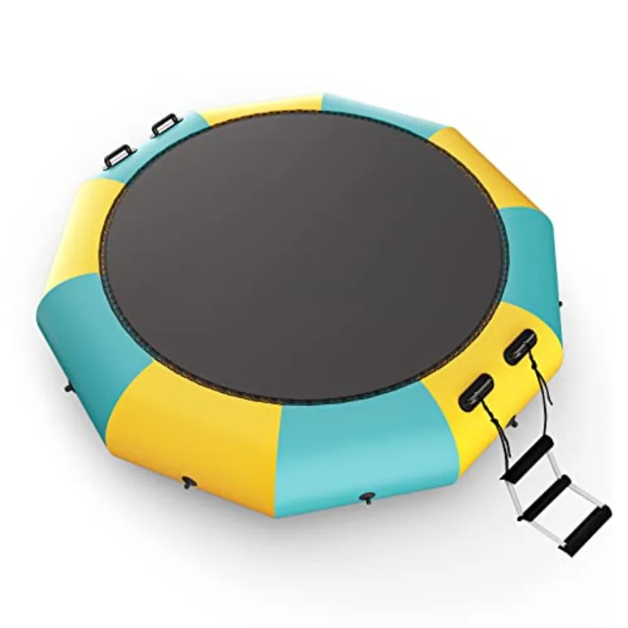 

Надувной водный батут (10, 12, 15 футов) с воздуходувкой 500 Вт и 3-ступенчатой веревочной лестницей для бассейна, озера, для взрослых и детей