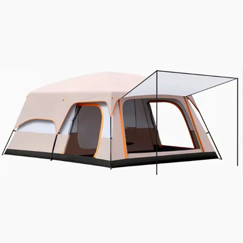 Portable Thickened Camping Tent for Family, Outdoor Large Tent, Rainproof and Waterproof, Camping Supplies, One Hall, 3-12P