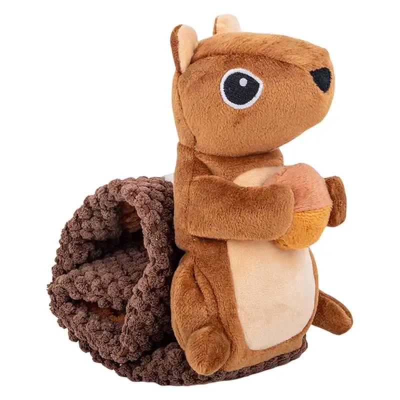 Squirrel Dog Toy Interactive Dog Puzzle Toys Squirrel Shaped Velvet Interactive Dog Puzzle Toys With Sound Device For Puppy