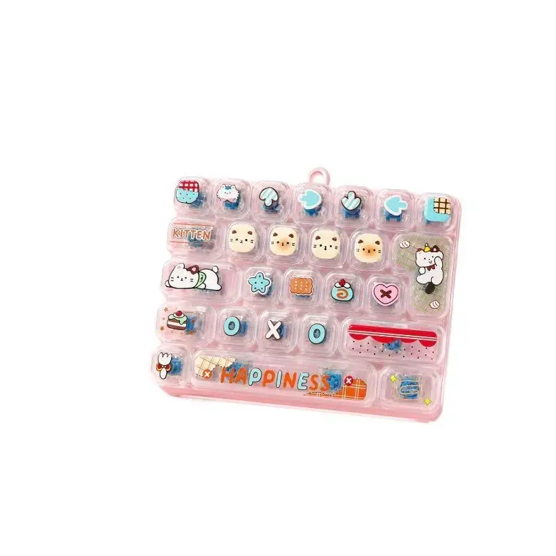 26-Gitter-Tastenkappen-Clicker Anti-Stress-Fidget-Schlüsselanhänger Mini-Schreibtisch-Dekompressionsknopf für den Einsatz zu Hause, im Büro oder auf Partys – Detail 5
