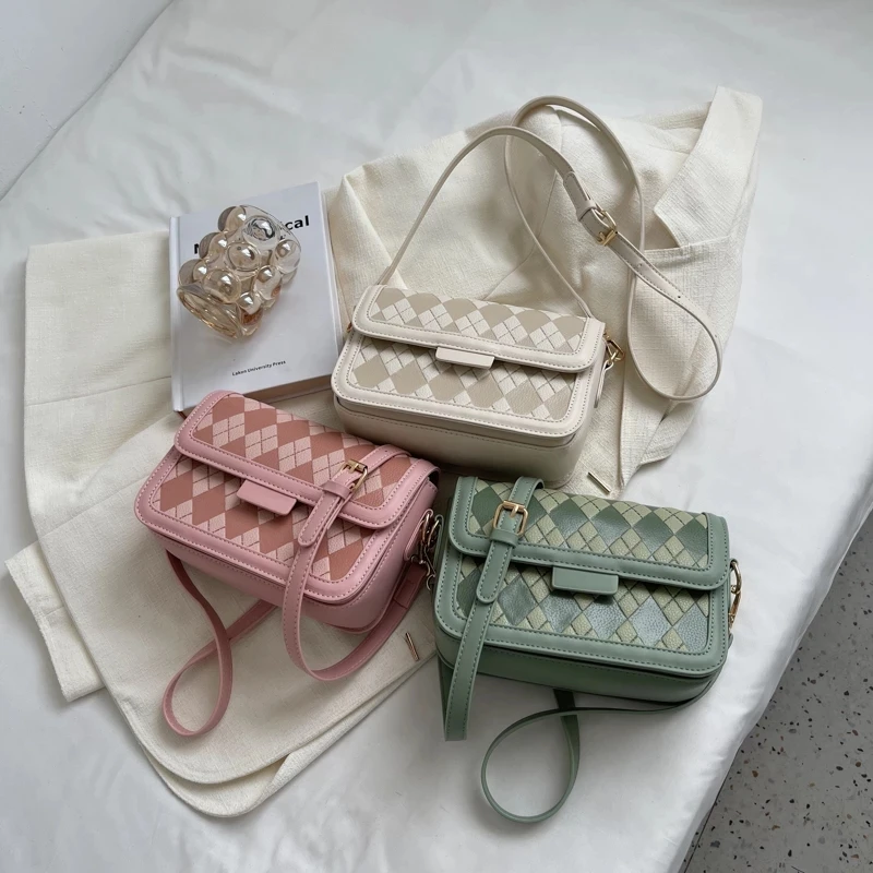 Fashion Simple PU Leather Crossbody Bags For Women Small Messenger Bag Lady Flap Shoulder Bag Luxury Handbag and Purse