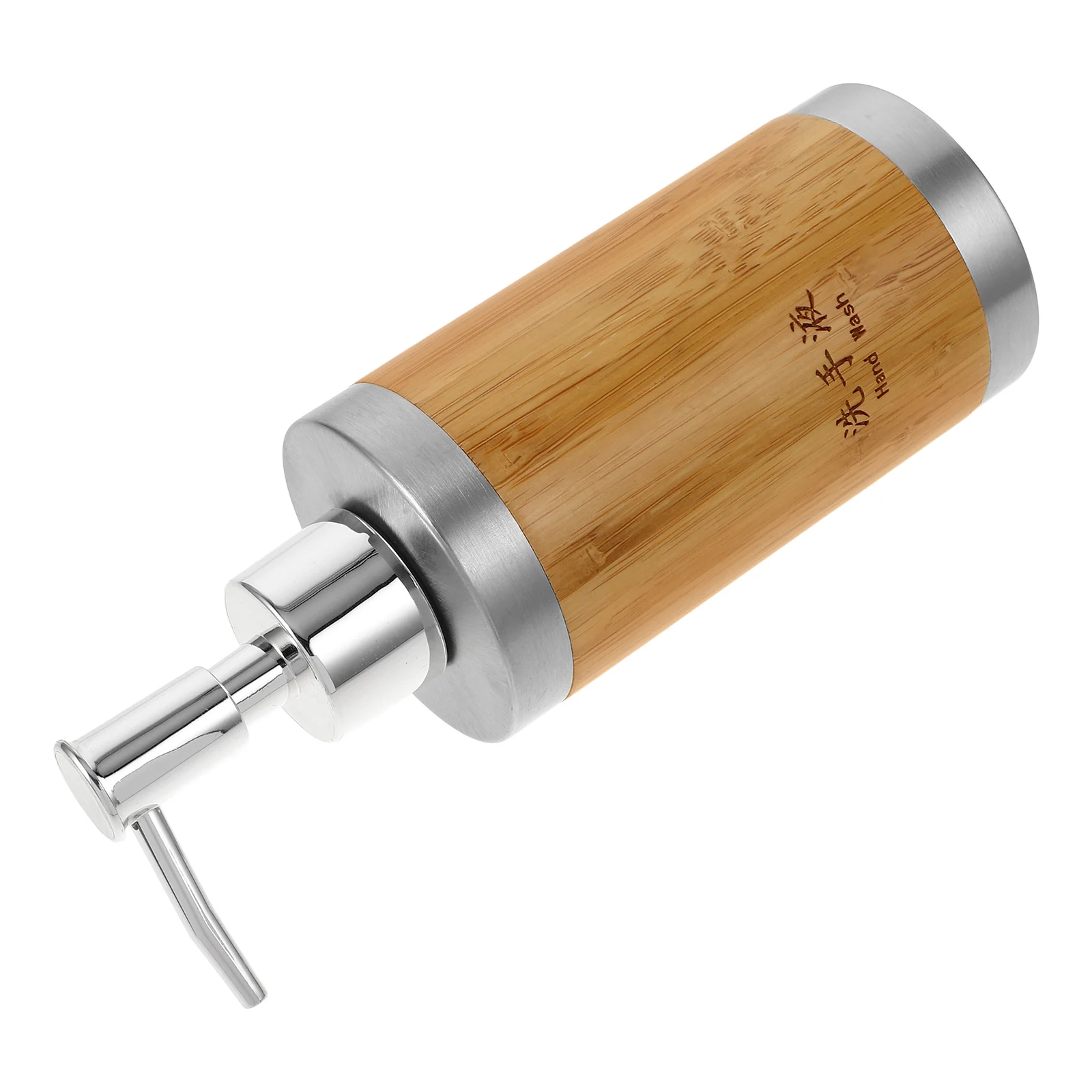 

Bathroom Kitchen Hand Wash Bottle Soap Dispenser 300ml Press Type Shower Lotion Portable Travel Refillable Plastic Bamboo Design
