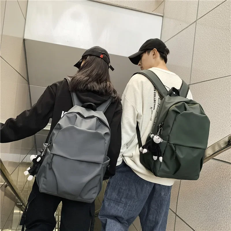 New Large Capacity Solid Color Backpack Cute Beautiful Woman Ins Travel Bag Korean Version Tide Middle School Student Bag