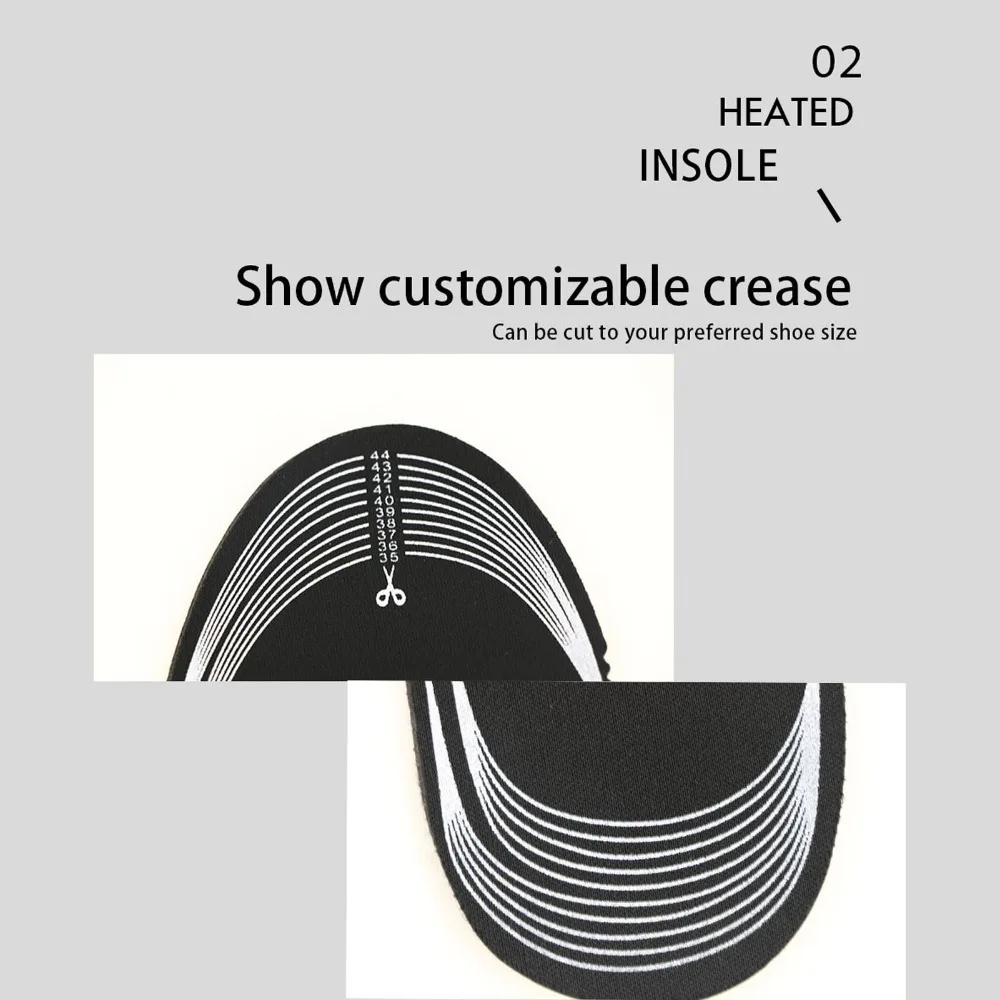 USB Powered Heated Insoles Rechargeable Cuttable Heating Insoles Warm Full Sole Heating Electric Heating Pad Winter Use