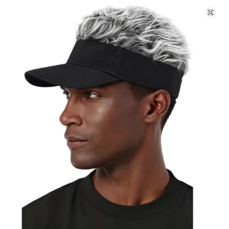 Party Hip-Hop Dance Cap Visors Spiked Wig Hairs Fishing Hat An-ti UV Golf Baseball Cap Sports Running Hiking Sunhat Men Women