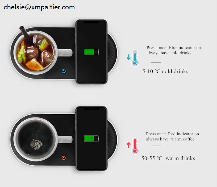

Qi-Certified Fast Wireless Charger with Mug Warmer/Drink Cooler Consumer Electronics Product