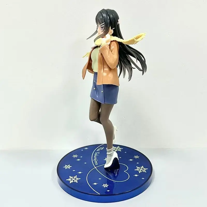 22cm Mai Sakurajima Does Not See The Bunny Girl'S Ancestors Figure Winter Clothes Sakurajima Mai Pvc Action Figure Model Toys