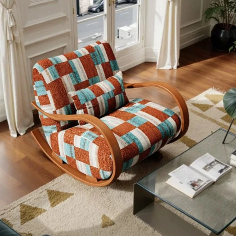 

Designer rocking chair recliner medieval retro style B & B apartment leisure single chair living room balcony single sofa chair