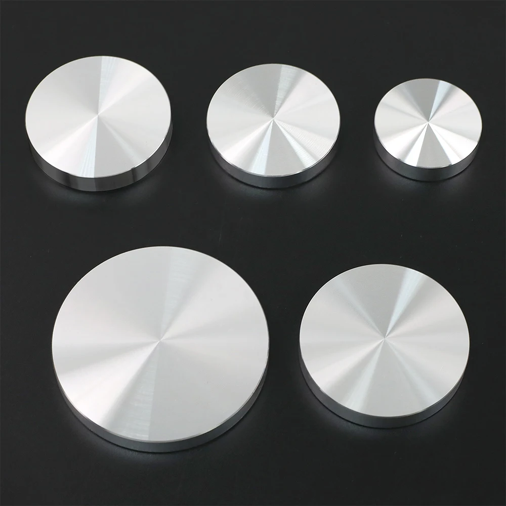 Aluminum Glass Table Top Adapter Circle Metal Block Disc 10mm Thick 20/25/30/40/50/55/60/75/90/100mm - M6/M8/M10