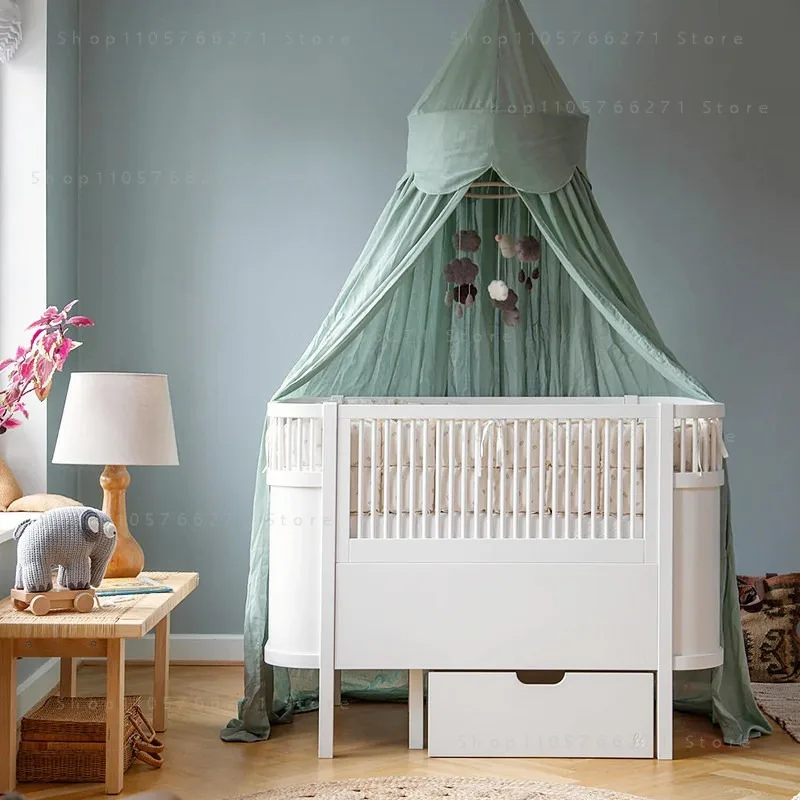 Nordic Style Double Layer Gauze Bed Canopy Pure Cotton Breathable Anti Mosquito Cover