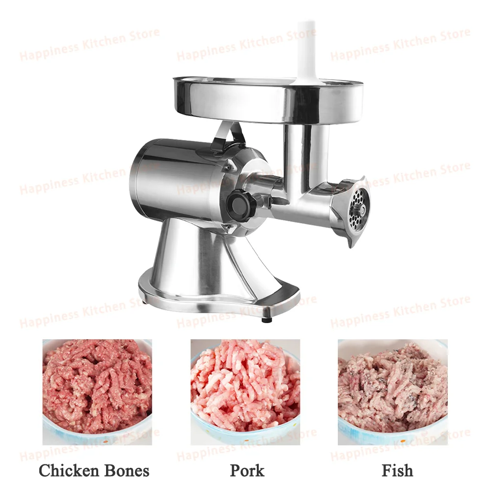 Commercial Electric Meat Grinder Stainless Steel Grinder for Fish Beef 250kg/h Seasoning Pepper Garlic Mill 1000W