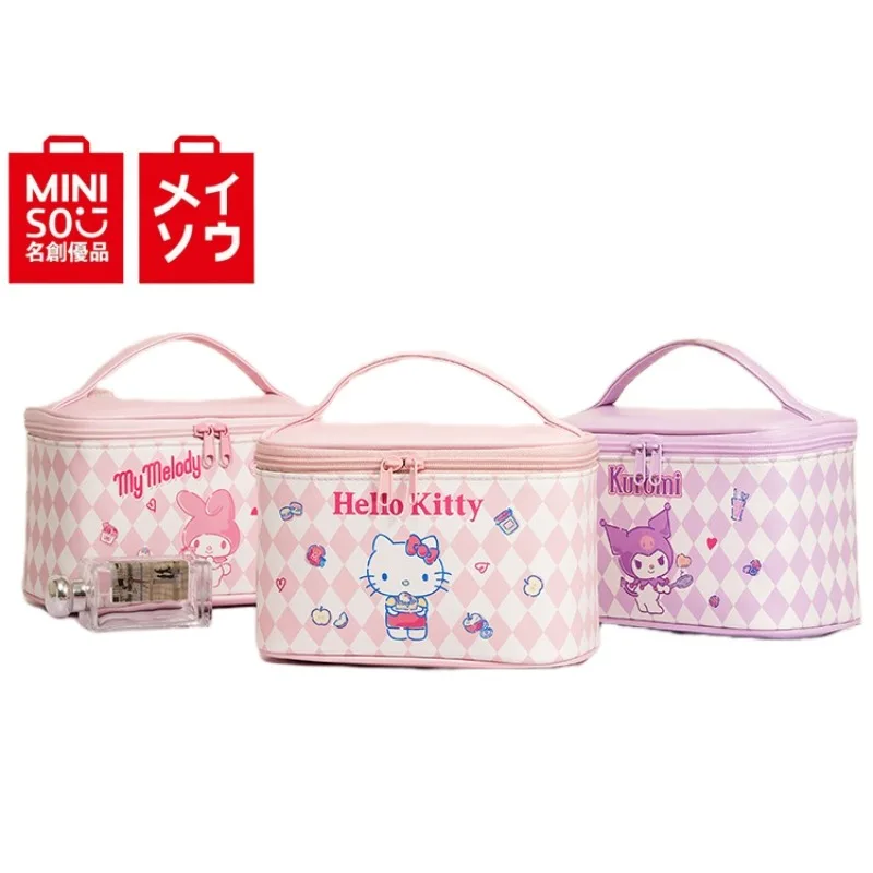 

MINISO Новинка Sanrio Милая косметичка Hello Kitty Kawaii Melody Kuromi ПУ водонепроницаемая Удобная косметичка для путешествий портативное хранение