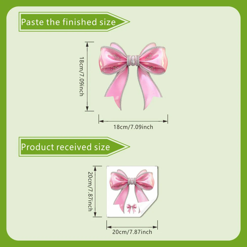 Waterproof PVC Glow in the Dark Pink Bow Toilet Sticker Self Bathroom Decor for Non Damaging Removal 20x20x3cm