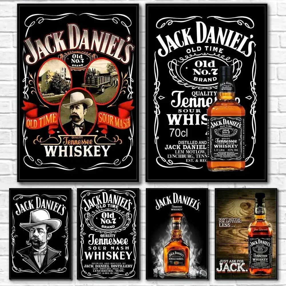 Póster clásico J-Jack D-Daniels, papel impermeable, impresión, decoración de habitación, pegatinas, decoración artística de pared, dormitorio, sala de estar