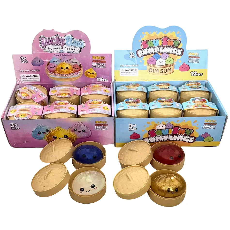 Jouet anti-stress à pression en forme de dumpling, joli et coloré, à remontée lente, pour enfants et adultes, cadeau anti-stress