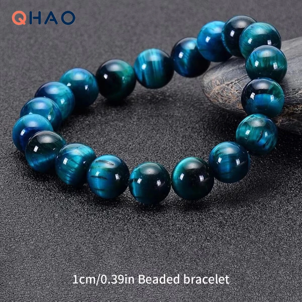 Blue Apatite Beaded Bracelet 6mm 8mm 10mm Natural Stone Round Beads Minimalist Unisex Handmade Jewelry Gift for Men and Women