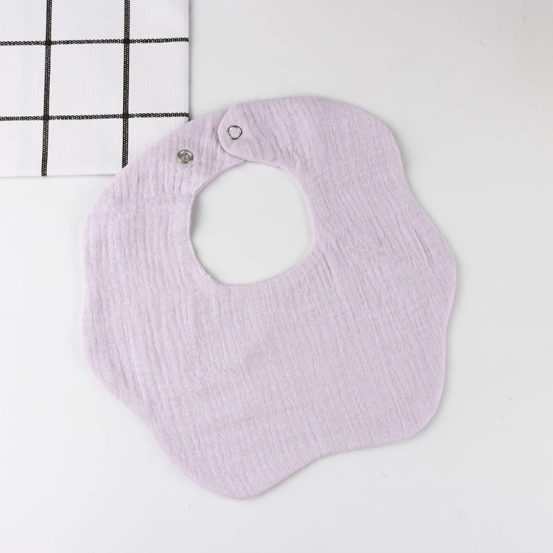 Newborn Feeding Bib Solid Color Flower Bib Baby Neutral Gender Thick Burp Cloth