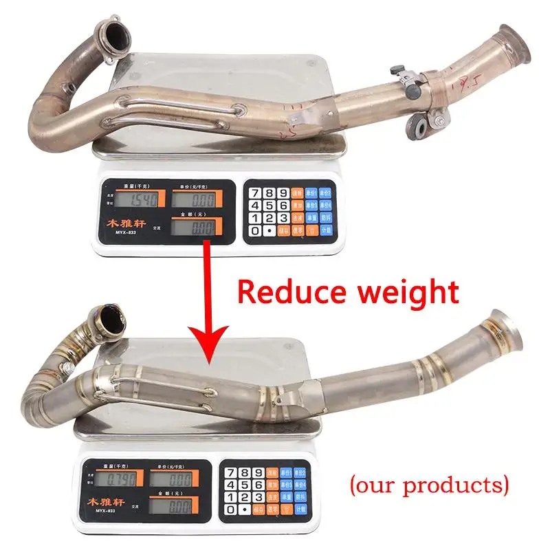 Motorcycle Exhaust Muffler Header Pipe Titanium Alloy Front Link Tube Modified Slip On For Duke 690 Enduro R 690 SMC R 2019-2024