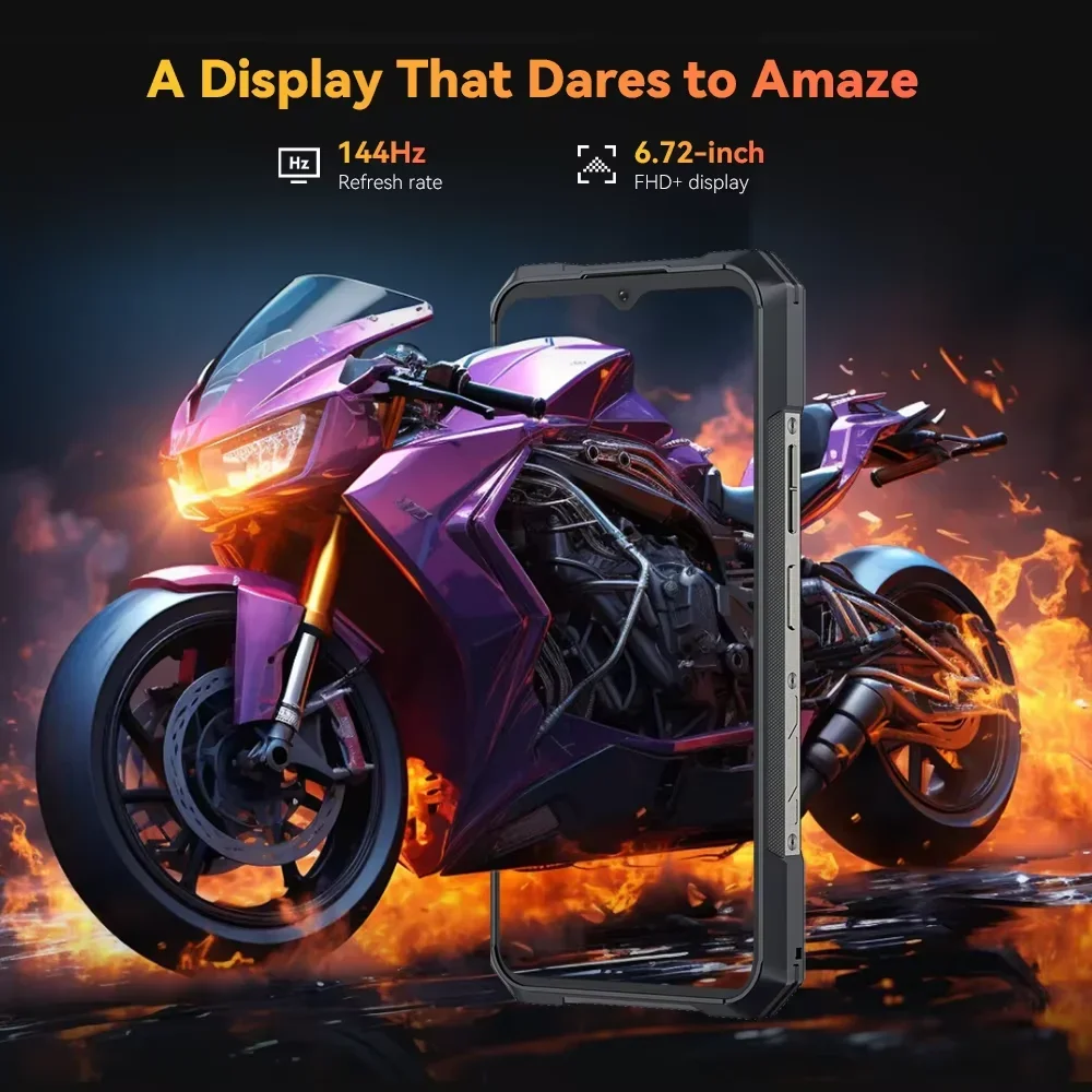 CUBOT KINGKONG X Pro، 5G، 24GB(12+12) 256GB، أبعاد الهاتف الذكي الصلب 8200، 4nm، 3.1 جيجا هرتز، 144 هرتز، شاشة 6.72 بوصة، 10200 مللي أمبير في الساعة