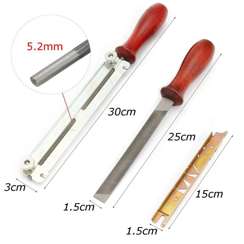 NEW-5Pcs/Set Chainsaw Sharpening Filing Kit 5.2Mm File Fits For Stihl 3/8 Pro Chain