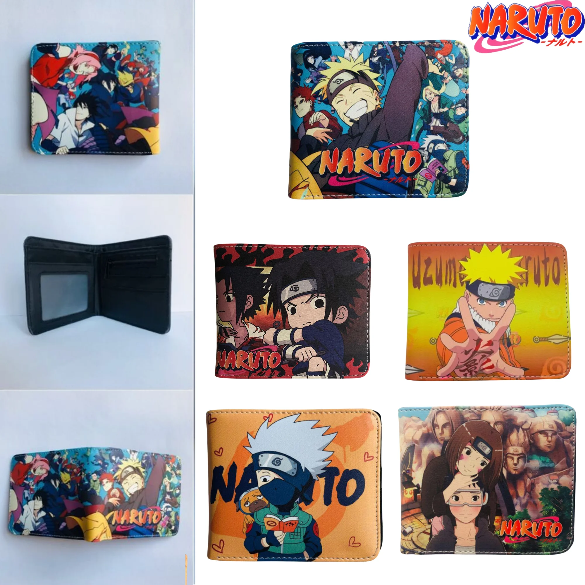 

Naruto Wallet Anime Figure Uchiha Madara Kakashi Sasuke Pu Leather Short Coin Purse Multi Functional Wallet Card Holder Gift