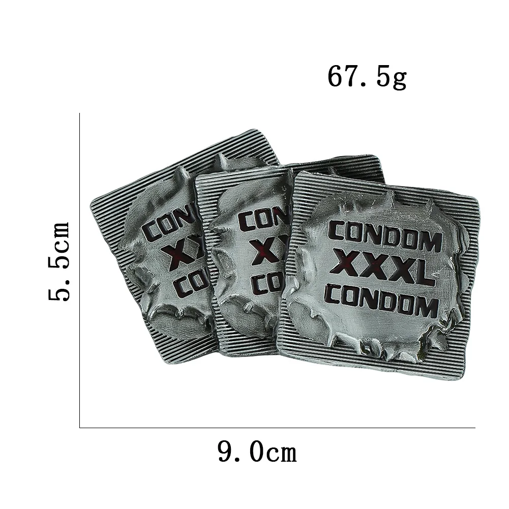 Funny Letter XXXL Condom Belt Buckle for Men Western Cowboy Rock Punk Style Metal Clasp Jeans Accessories Fit for 4cm Wide Belts