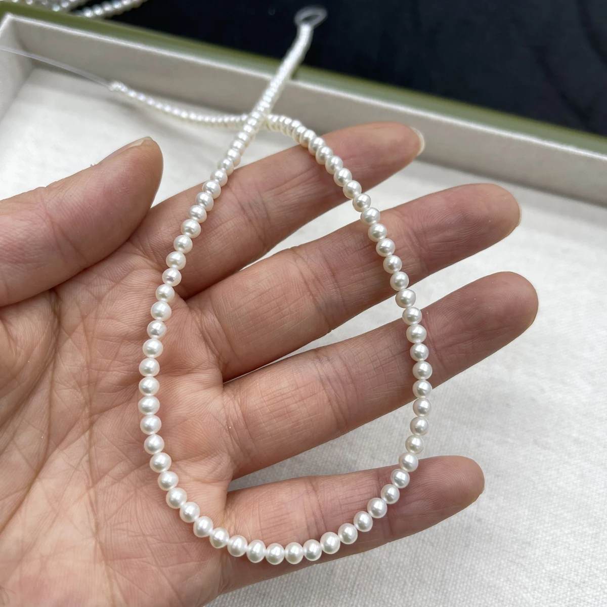 

AAA Natural Freshwater 100%Pearl Beads 3-4mm White Round Pearl For Jewelry Making DIY Charm Bracelet Necklace Accessories Strand