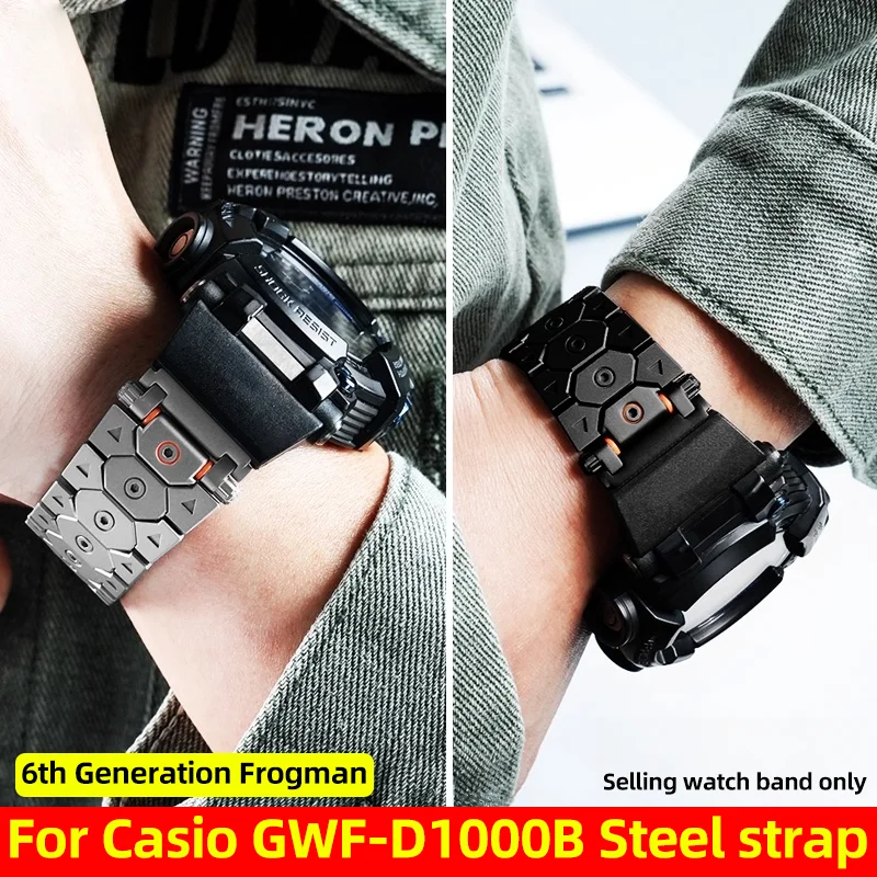 Stainless Steel strap For Casio G-SHOCK GWF-D1000B 6th Generation Frogman Modified Metal Bracelet men's Watch band Accessories