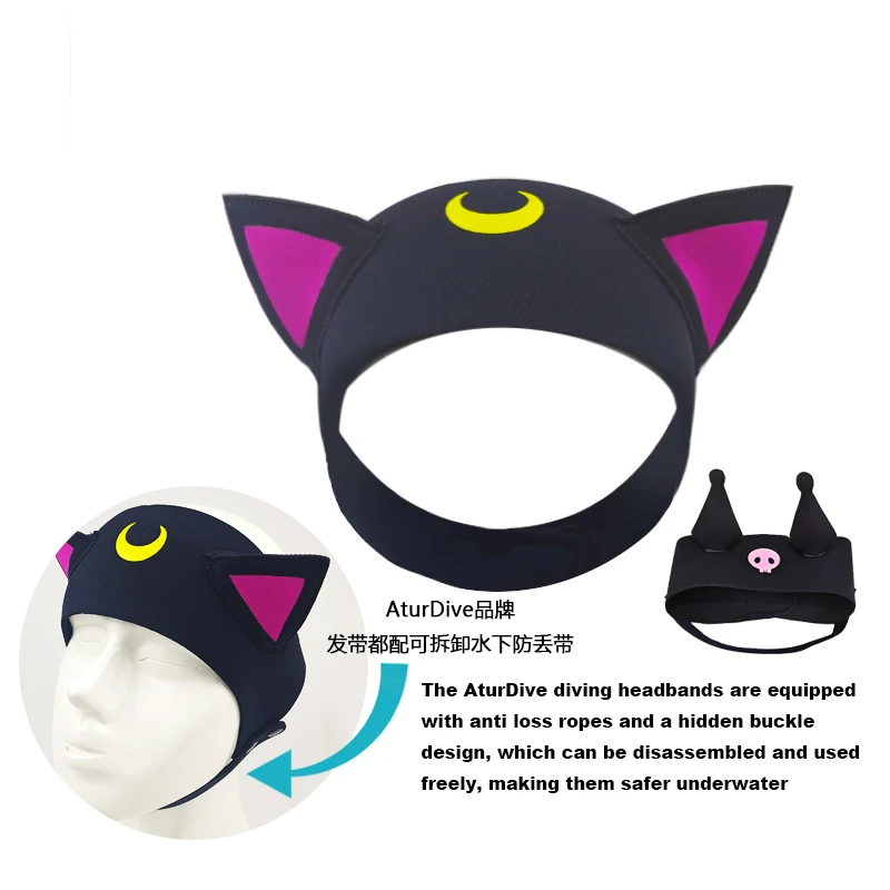 hair protection ear, swimming cap, diving modeling headgear, cartoon ear muff.Cartoon diving hood for children and adults