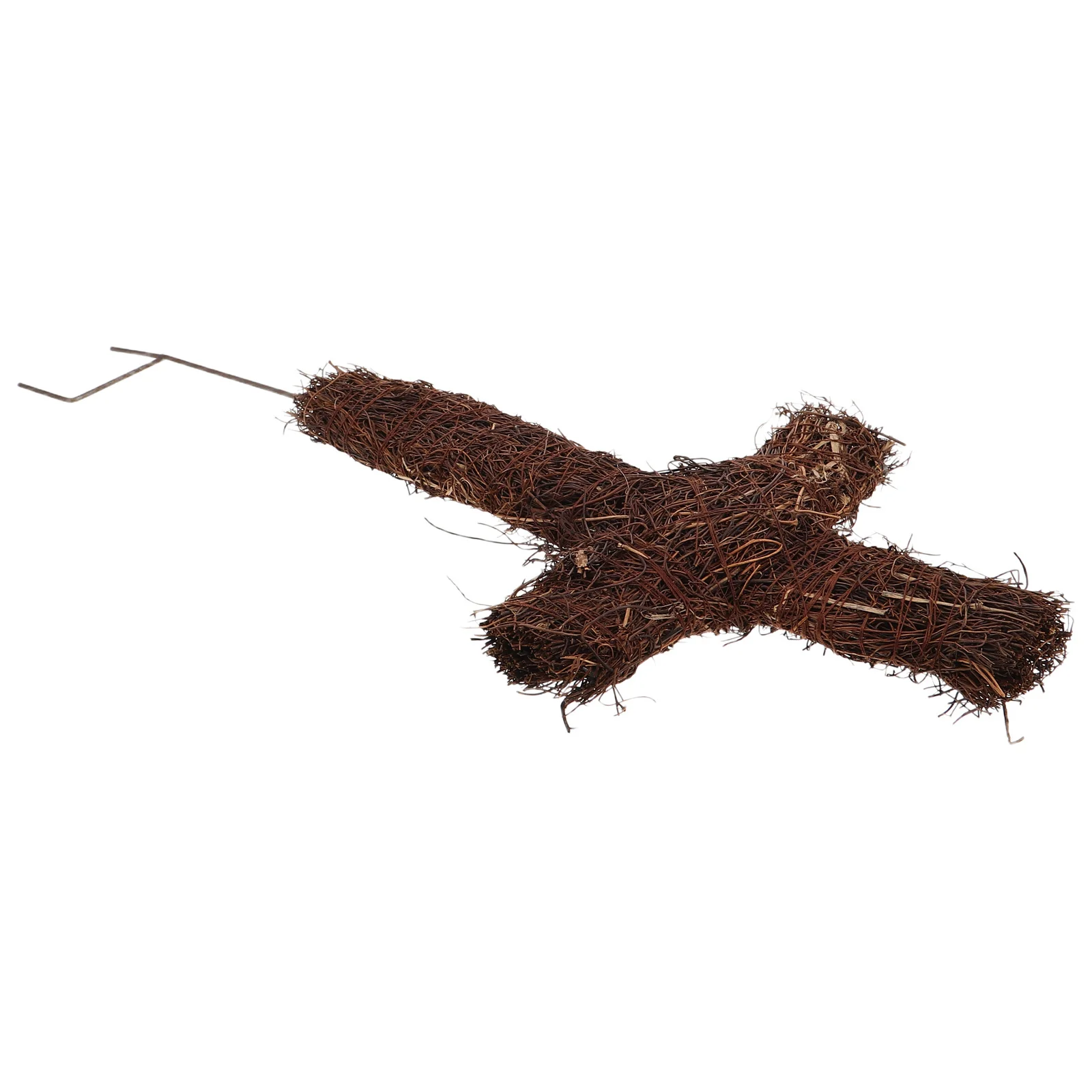 

Rattan Cross Garden Stake Outdoor Christmas Decoration Rustic Woven Wreath for Yard Gravesite Cemetery Memorial Marker
