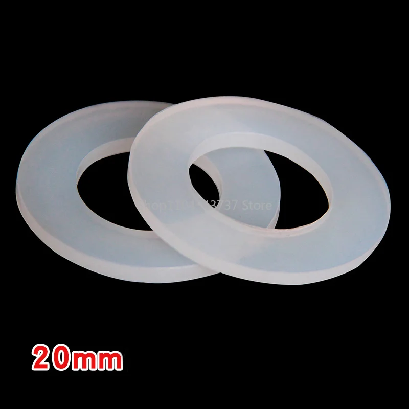 2Pcs White Silicone Flat Washer Thickness 2.5MM Round Sealing Rings Inner Dia 20mm 25mm 32mm 40mm 50mm