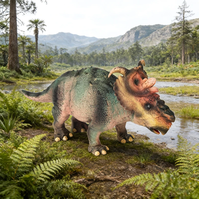 

Oenux New Dinosaurs Brinquedo Jurassic Triceratops Pachyrhinosaurus Animal Model Action Figures PVC Collection Toy Gift