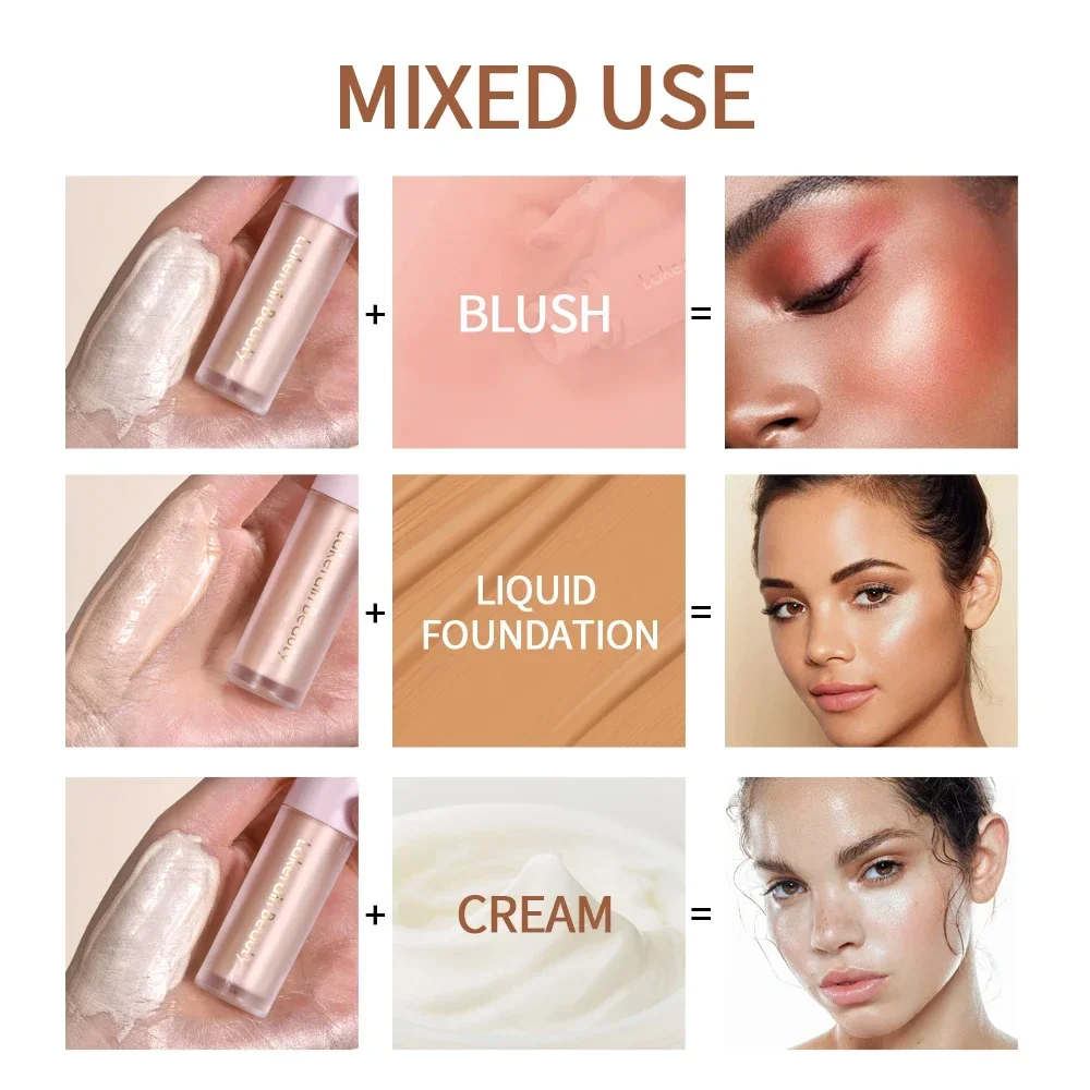 

Light Liquid Luminizer Highlight Contouring Liquid Blush Dual-use Waterproof Enlighten Makeup Face Shimmer Shine Highlighter