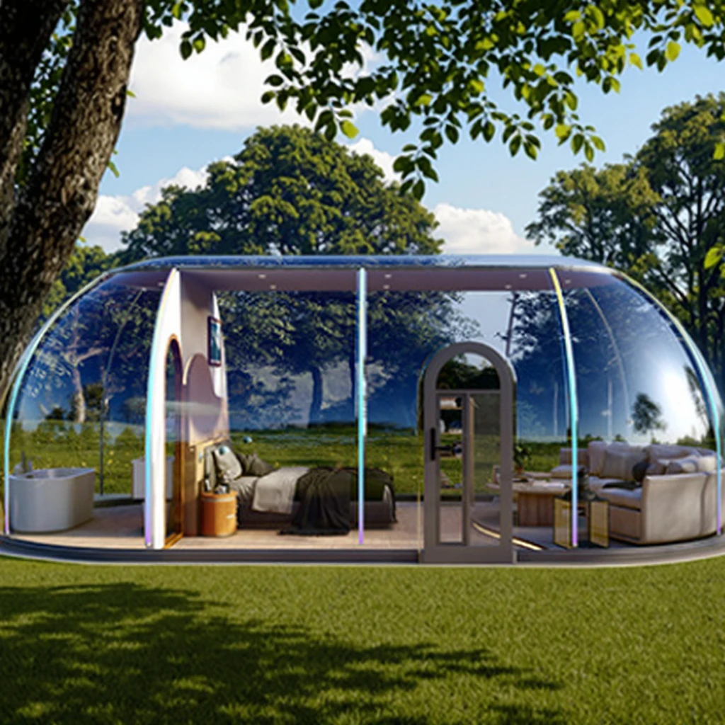 D2025 Outdoor Clear Igloo Bubble Tent Full House See-Through Design with Durable PVC Fabric Tiny Glamping House