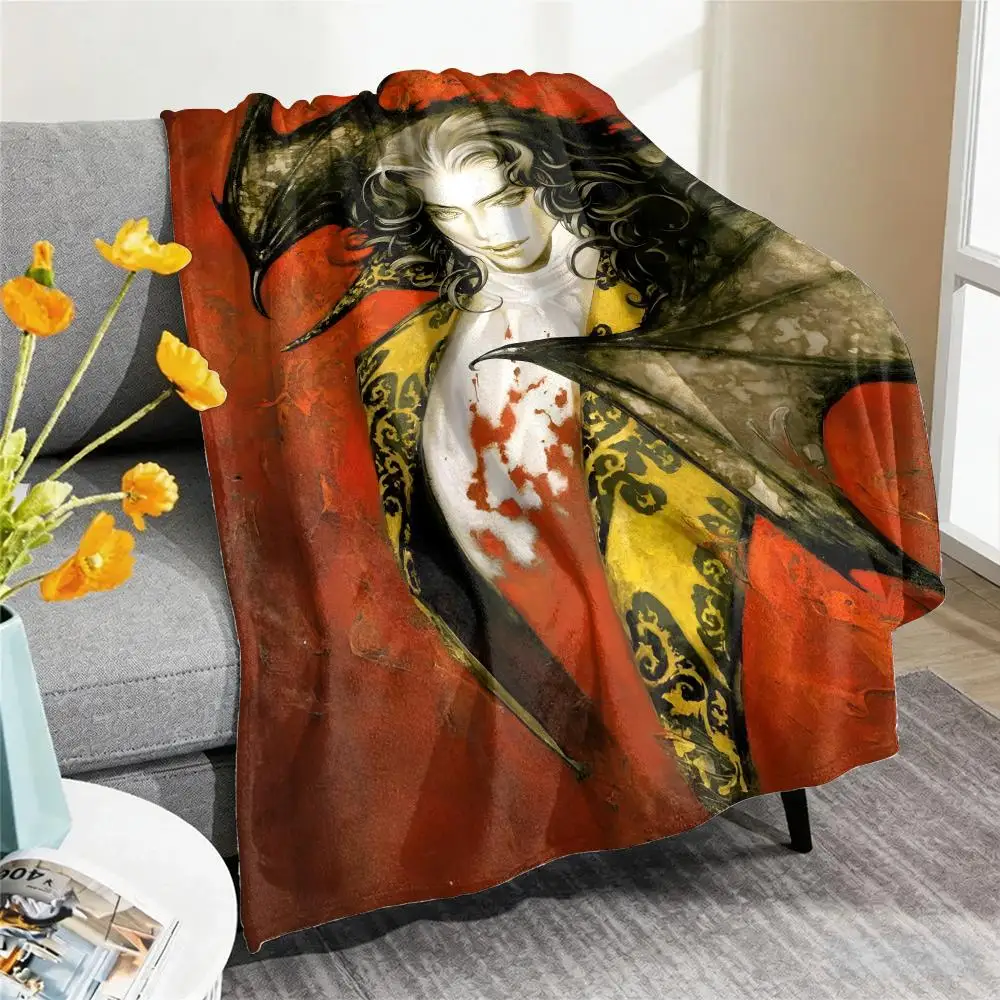 C-Castlevania Anime Throw Flannel AC Blanket Lightweight Nap Throw Cozy Blanket for Sofa Bed Travel Home