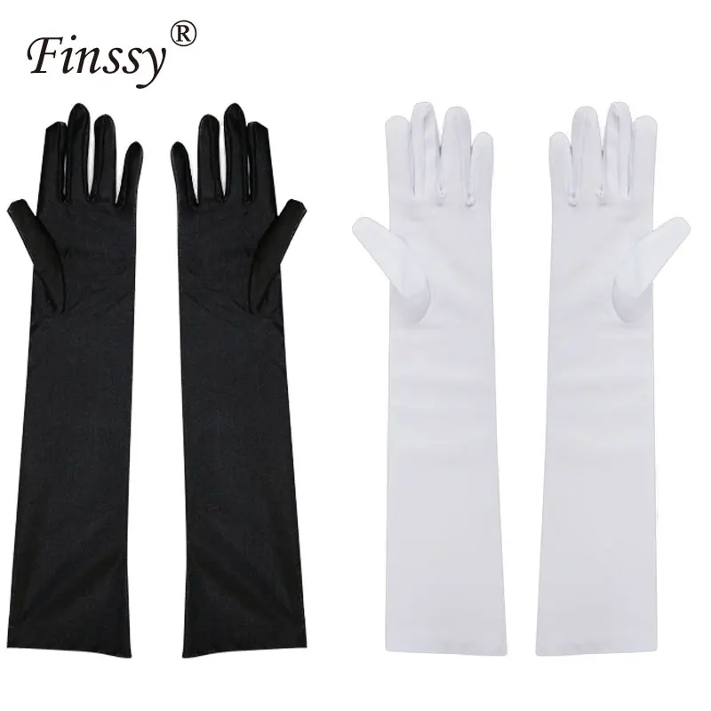 Lolita Cosplay Maid Gloves for Girls Halloween Costume for Girls Gloves Etiquette Elastic Tight Spandex Warm Gloves White Black