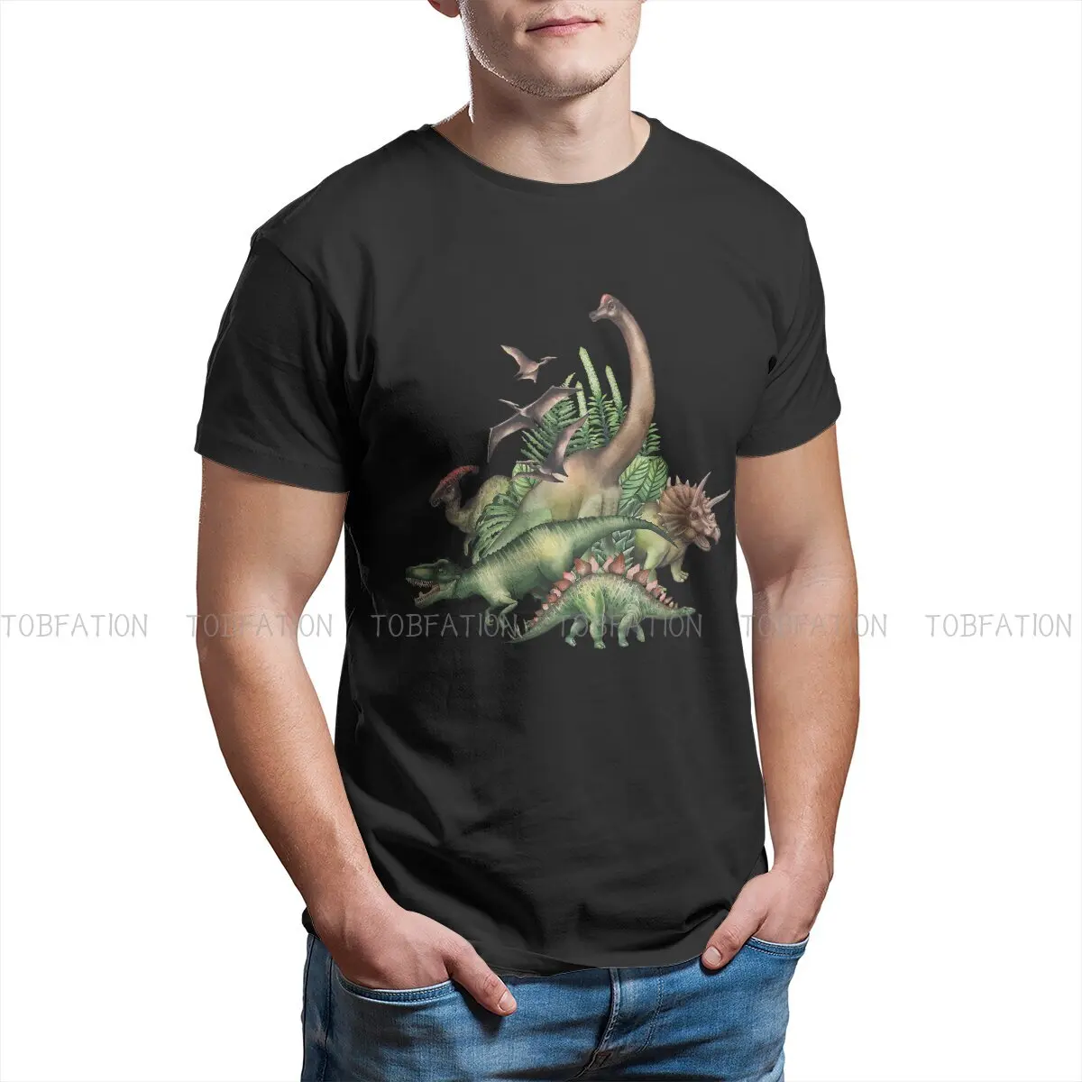 Watercolor dinosaurs and prehistoric plants  Casual TShirt Jurassic World Fallen Kingdom Bryce Dallas Howard Volcanic T Shirt