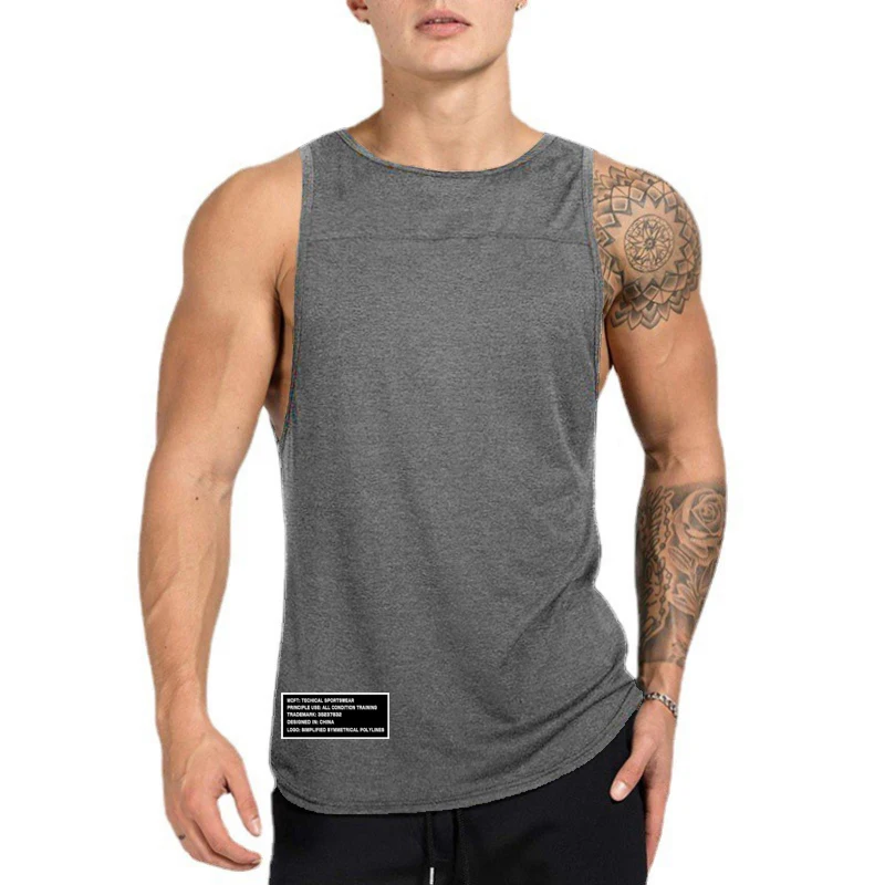 Imagen 5: Camisetas sin mangas para gimnasio, fitness, musculación, entrenamiento deportivo, ropa holgada con diseño de paneles, chalecos de verano para correr, camisetas sin mangas para culturismo para hombre