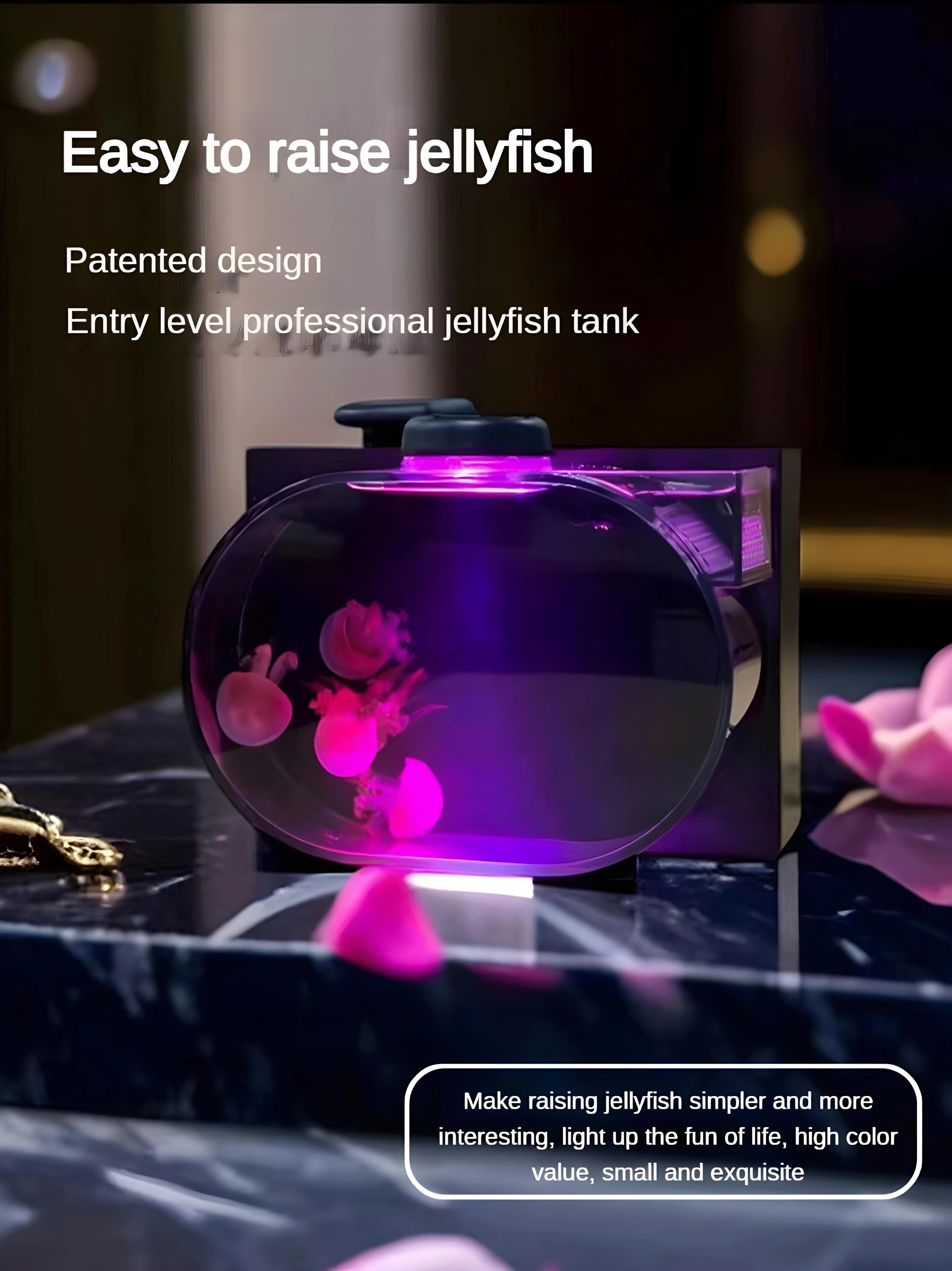 Jellyfish tank desktop mini fish tank household filter ornament with remote control wet dry separation USB power supply
