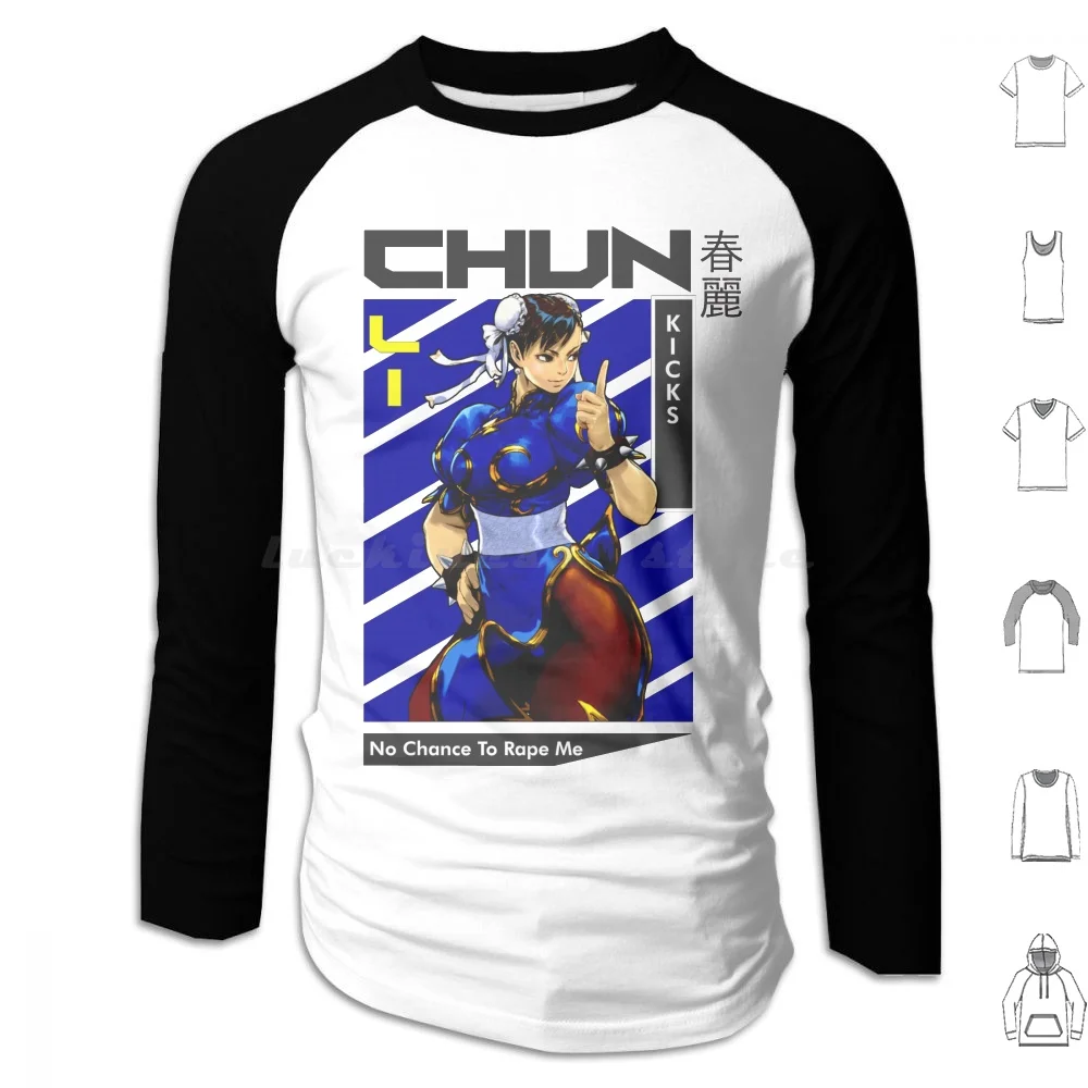 

Chun-Li Hoodie Cotton Long Sleeve Chun Li Ryu Ken Guile Akuma Nicki Minaj Arcade Fighter Retro Tingz Bison Blanka