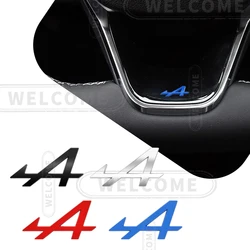 3D Metal A Logo Car Steering wheel Emblem Interior Badge Sticker Decals For Megane Clio RS Arkana Scenic Austral Espace Twingo