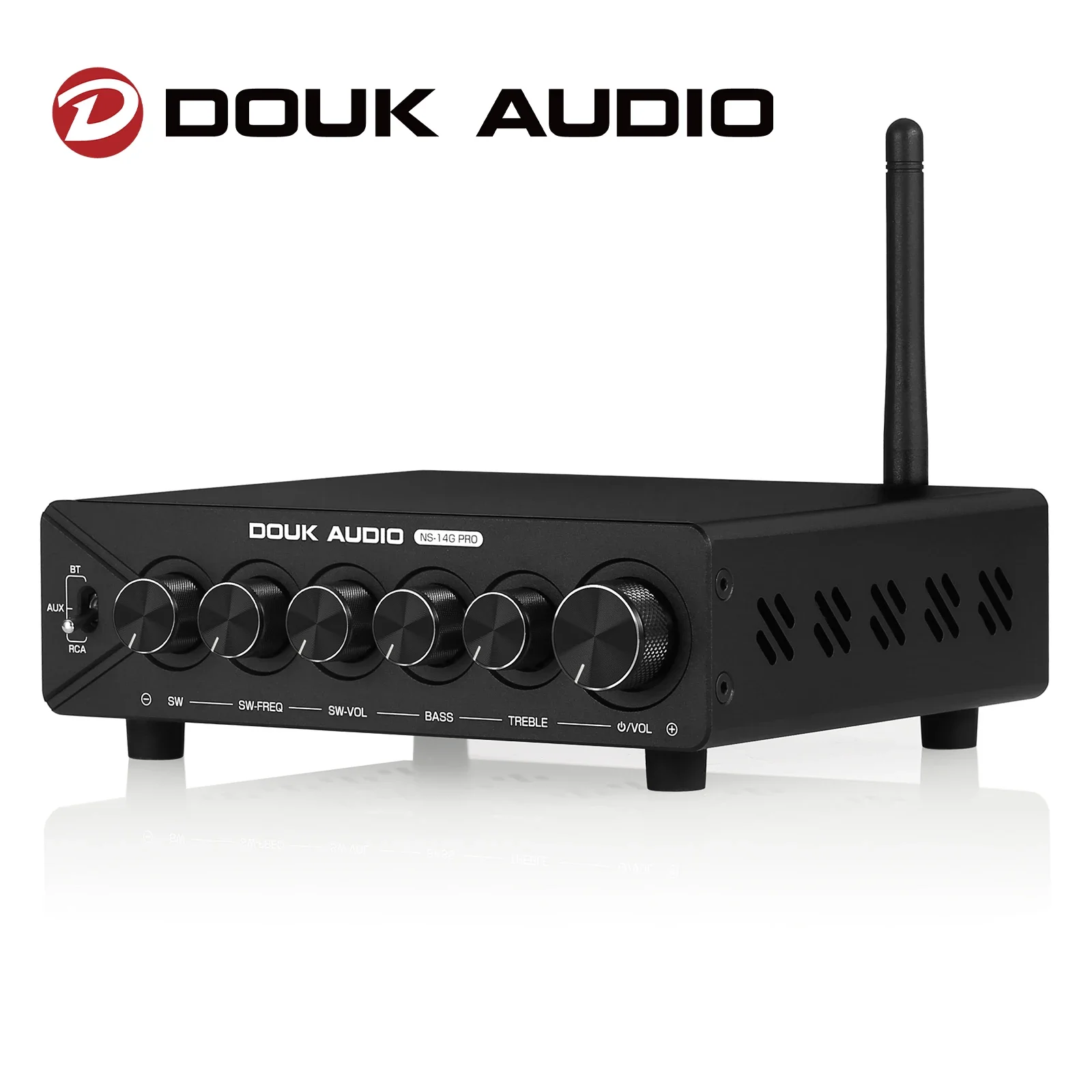 Douk Audio NS-14G-PRO HiFi 2.1 Channel Bluetooth TPA3255 Digital Amplifier Subwoofer Stereo Audio Amp Power Amplifier 300W