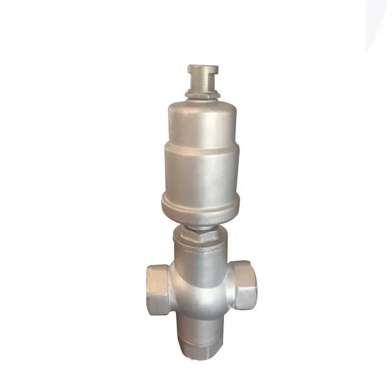 Stainless Angle Seat Valve Female Thread Clamp Steel Pneumatic Three Way T Type High Temperature Steam Angle Seat Valve
