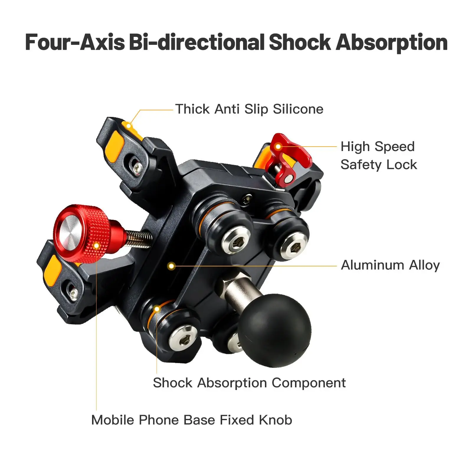 Aluminum Motorcycle Phone Mount Cellphone Holder for Electric Motorcycle ATV Scooter for 6.1\