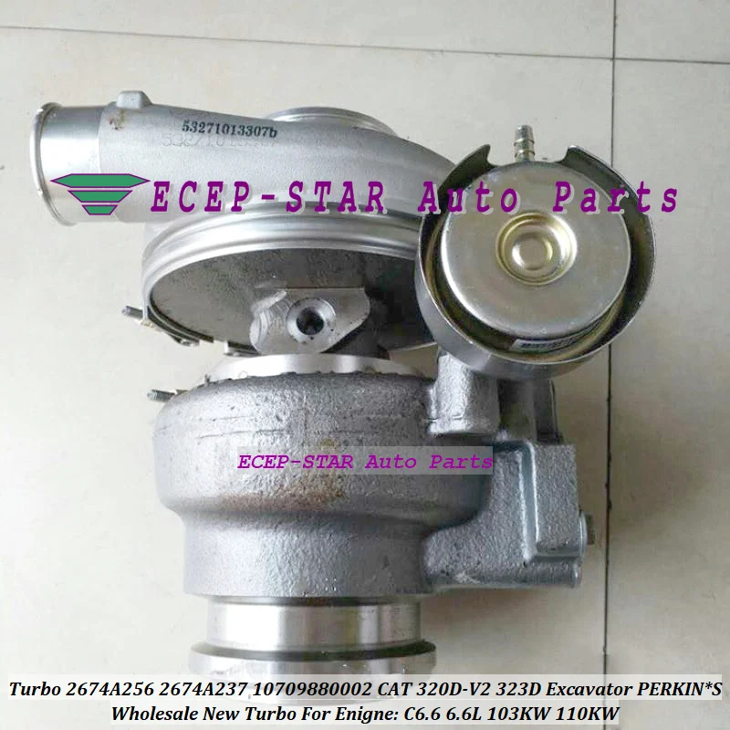 توربو 2674A256 2674A237 10709880002   شاحن توربيني لحفارة CAT 320D-V2 323D لـ PERKIN*S C6.6 6.6L 103KW 110KW