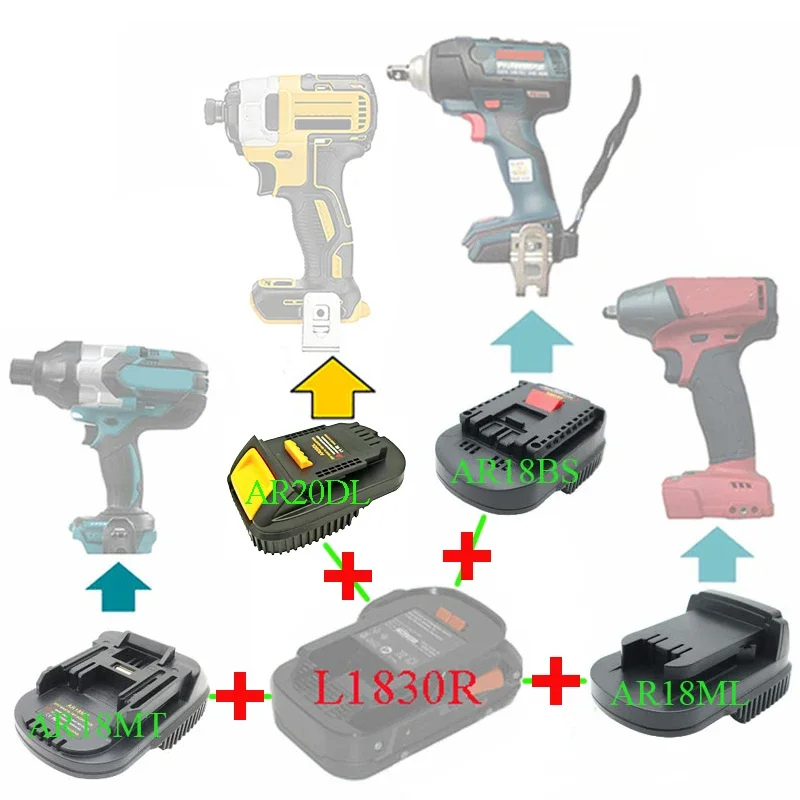 ALASICKA Battery Adapter for Aeg/RidGid 18V Lithium Battery Convert To Fit for Makita/Dewalt/Bosch/Milwaukee 18V 20V Power Tool