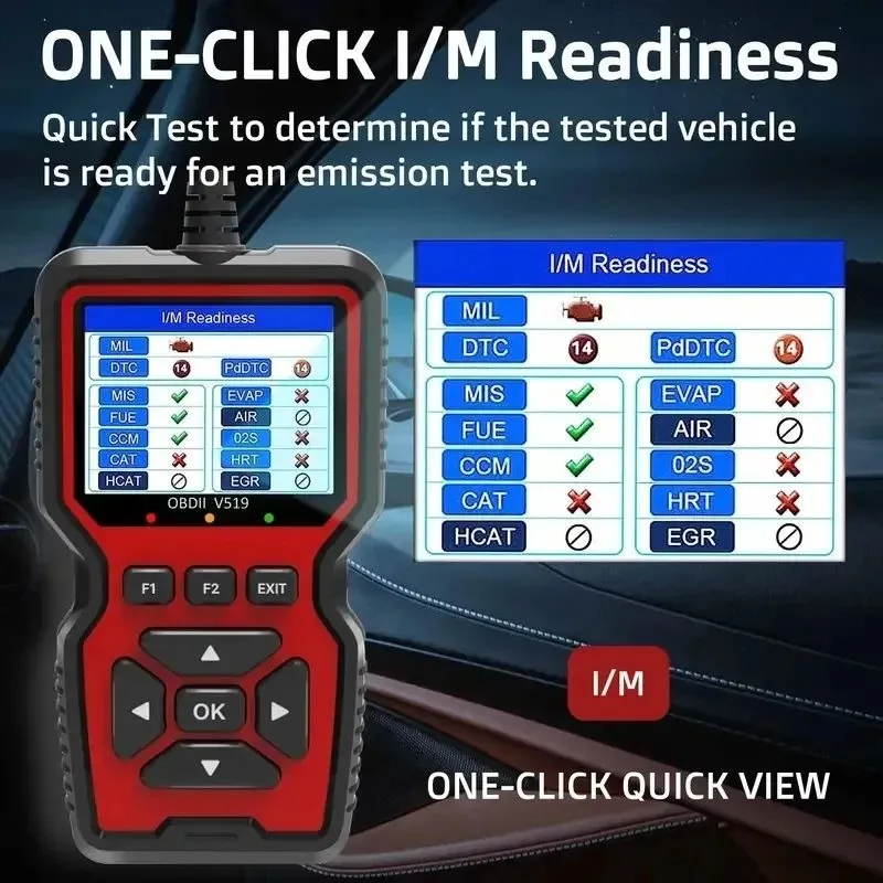 

V519 Advanced OBD2 Scanner Professional Automotive Diagnosis Fault Code Reader Real Time Data V520 V521 V529- USB Powered