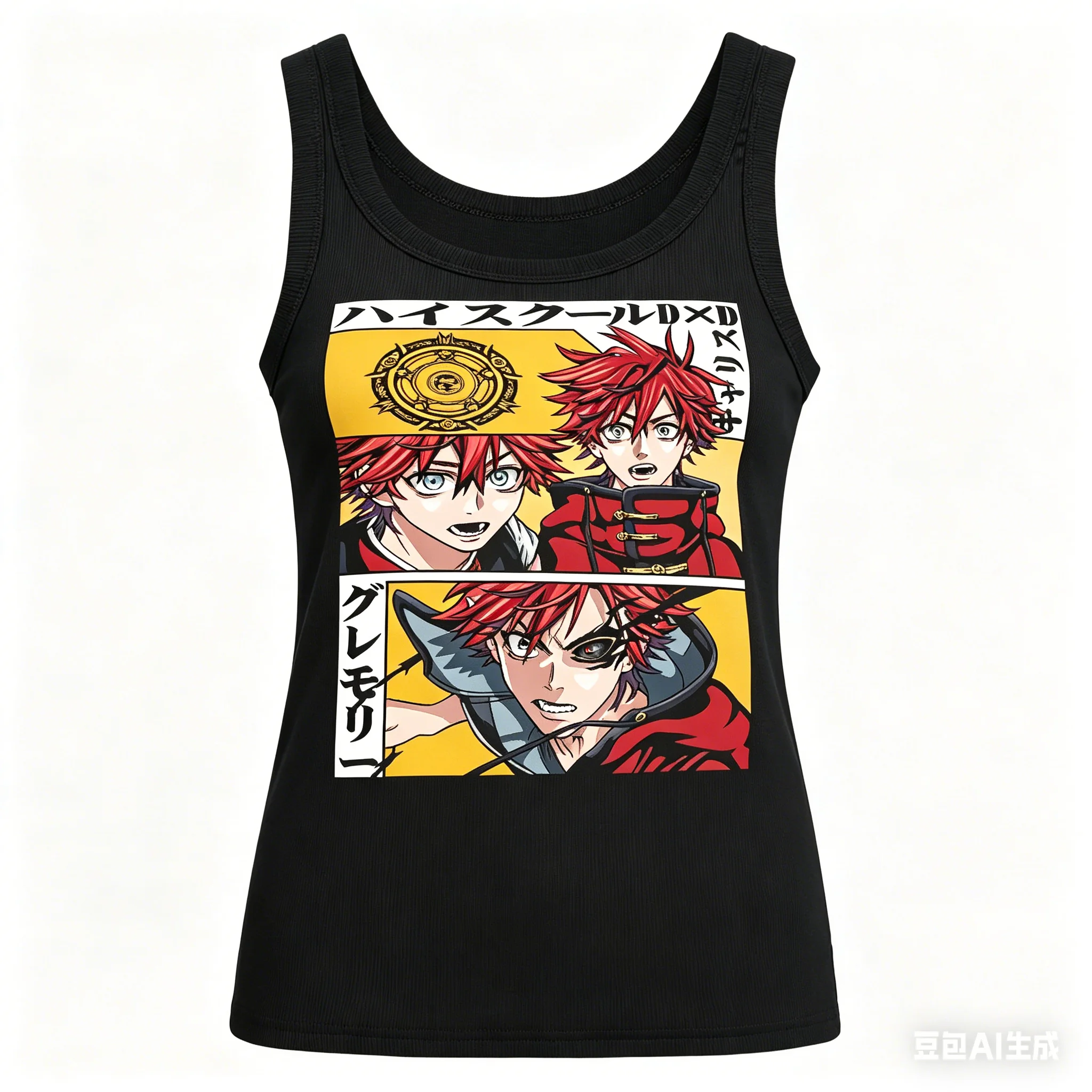 HIGHSCHOOL DXD Ribbed Tank personality Clothes New Model Anime Tank top Yearround clothing Plus Size Y2k Short Sleeves Couples