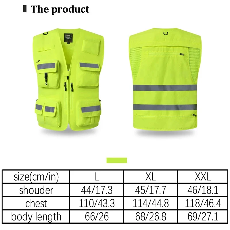 

Reflective Safety High Visibility Vest Working Motorcycle Jacket Fluorescent Signal High-Grade Police Luminous Rider