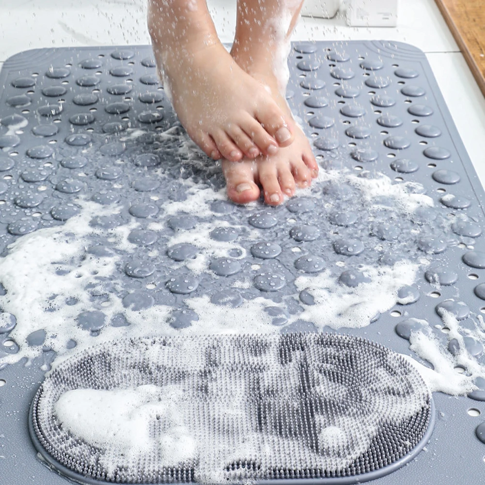 Washable Bathroom Non Slip Pad with Suction Cups Anti Mould Foot Massage Area Shower Carpet Stall Floor Mat Bathing Accessories